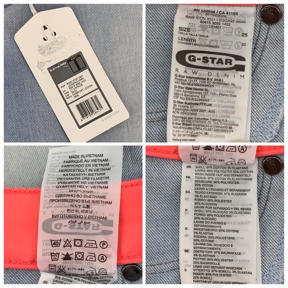 G-Star Raw NWT Light Vintage Blue Icon Legging Style Side Zipper Jeans, 25/32 - Picture 16 of 16